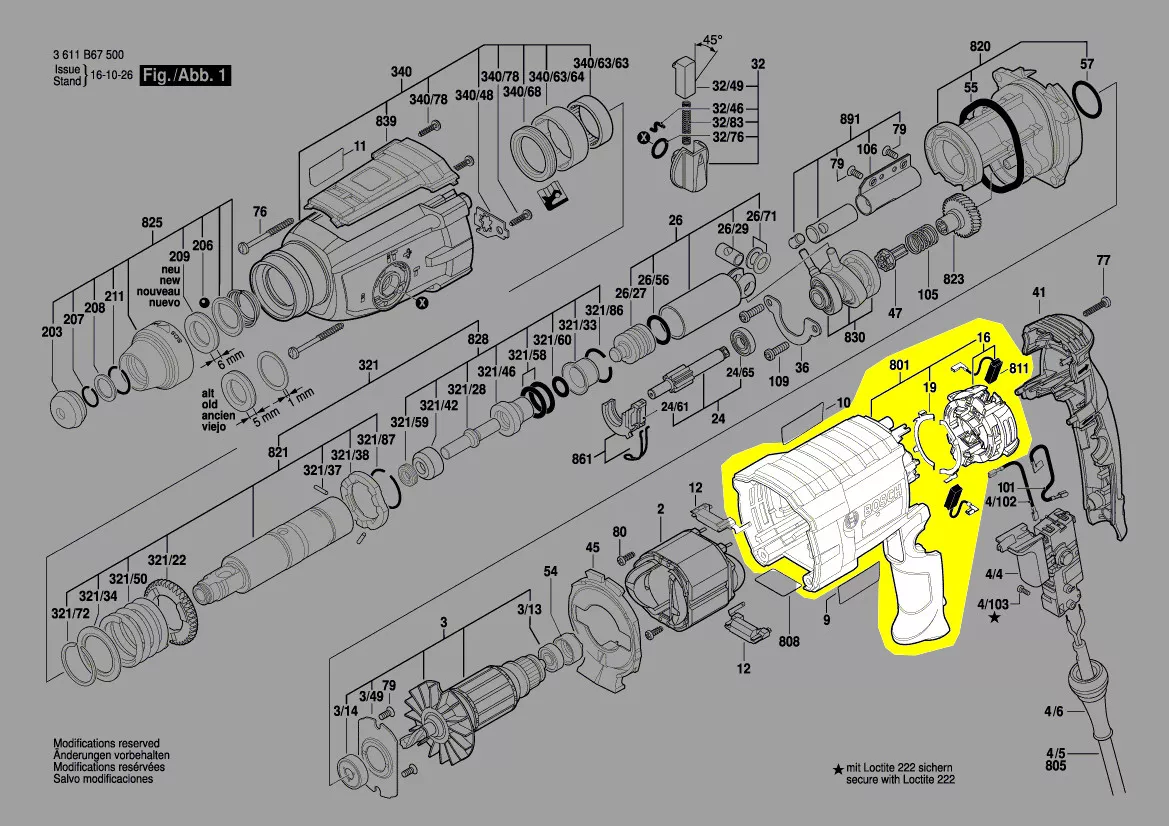 Boitier moteur réf. 1 617 000 6BS Bosch